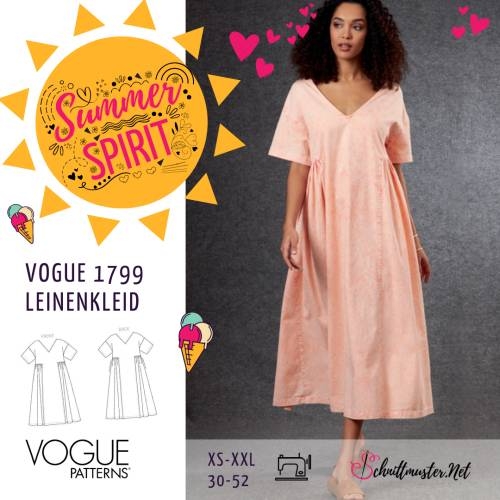 Schnittmuster Leinenkleid Vogue V1799