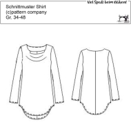 Schnittmuster Damenshirt pattern company 06662 Damenshirt Wasserfall Gr. 34-48 oder 48-58