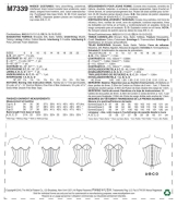 Schnittmuster McCalls 7339 Cosplay Gr. 32-48