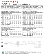 Schnittmuster Vogue 9319 Sommerkombi Gr. A5 6-14 (de 32-40) oder E5 14-22 (de 40-48)