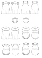 Schnittmuster Butterick 6549 Babykombi NB-XL 46-81cm