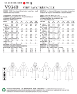 Schnittmuster Vogue 9340 legerer Capemantel mit Kapuze Gr. Y XS-M 6-14 (DE 32-40) oder ZZ L-XXL16-24 (DE 42-50)