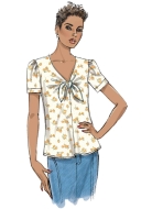 Schnittmuster Butterick 6662 Bluse, Blusenshirt mit Schleife Gr. 30-46