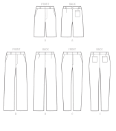 Schnittmuster McCalls 7987 Herrenhose, Bermuda zum Nähen lernen, schmale Gr. 90-122