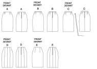 Schnittmuster Butterick 6746 Damenröcke mit Abnähern Gr. 34-50