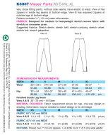 Schnittmuster aus Papier KwikSew 3807 Hose Gr. XS-XL 30-48