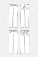 sewing pattern aus Papier Pattydoo Regular Waist Damenjeans