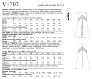 Schnittmuster Vogue 1797 ausgefallenes Patchkleid Gr. 42-50