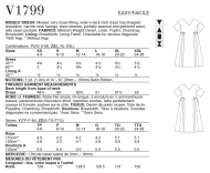 Schnittmuster Vogue 1799 legeres Damenkleid, Hängerchen Gr. 30-50