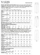 Schnittmuster Vogue 1829 modische Bundfaltenhose Gr. 34-50