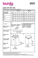 Burda Schnittmuster 6020 Damenrock mit Sattel Gr. 34-44