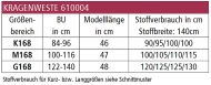 epattern Schnittmuster zwischenmass 610004 Kragenweste Gr. 36-58