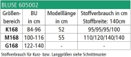 epattern PDF Schnittmuster Bluse Damen zwischenmass 605002 süße Sommerbluse Gr. 36-50