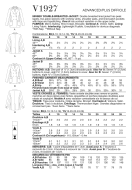 Schnittmuster Vogue 1927 klassischer Damenblazer mit doppelreihigem Knopfverschluss Gr. 34-52