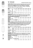 Schnittmuster Vogue 1942 ausgefallener Damenrock mit durchgehenden Bahnen Gr. 32-50