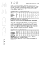 Schnittmuster Vogue 1943 schulterfreier Damenanzug mit Schlaghose Gr. 34-52