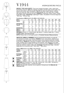 Schnittmuster Vogue 1944 bauchfreie Damenkombi Bluse und Rock Gr. 30-48