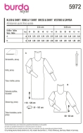 Sewing pattern Misses dress, turtleneck sweater Burda 5972