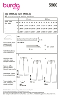 Schnittmuster Burda 5960 einfache Damenhose, Schlupfhose Gr. 34-48