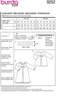 Sewing pattern Girls dress with bow Burda 9252