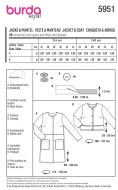 Schnittmuster Burda 5951 kastiger Damenmantel, Kurzjacke Gr. 34-44