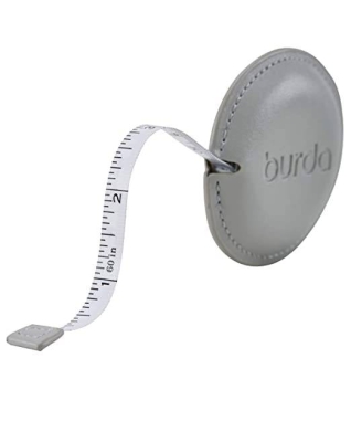 Burda Style Rollmaßband | Schneidermaßband | Maßband – 1,5 m (150 cm) – Grau