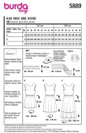 Schnittmuster Burda 5889 modisches Damenkleid, Sommerkleid Gr. 34-48