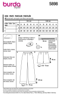 Sewing pattern Misses pants, womens shorts Burda 5898