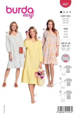 dress-sewing-pattern-for-women-burda-5907-sewing-instructions