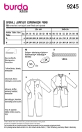 Sewing pattern Childrens overall, jumpsuit for girls and boys Burda 9245