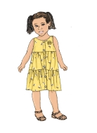 Sewing pattern toddlers dress and headband Butterick 6906