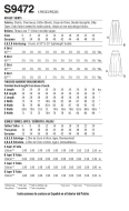 Schnittmuster schwingender Damenrock, Faltenrock Simplicity 9472  Gr. 32-50