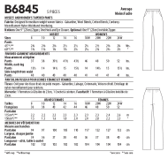 Sewing pattern Misses pants, Tapered pants Palmer/Pletsch Butterick 6845