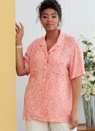 Schnittmuster einfaches Unisexhemd, Damenbluse, Herrenhemd Butterick 6846 Gr. 44-66