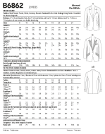 Schnittmuster edler Damenblazer, Jacket Palmer/Pletsch Butterick 6862 Gr. 34-50