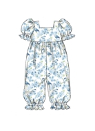 Schnittmuster süße Babykombi Overall, Spieler und Hose Butterick 6950 Gr. Baby XS-L (46-76cm)