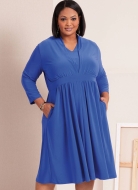 Schnittmuster gerafftes Designerkleid Palmer/Pletsch Plussize Butterick 6941 Gr. 46-64