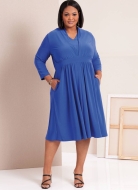 Schnittmuster gerafftes Designerkleid Palmer/Pletsch Plussize Butterick 6941 Gr. 46-64