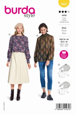 blouse-sewing-pattern-for-women-burda-5862-sewing-instructions