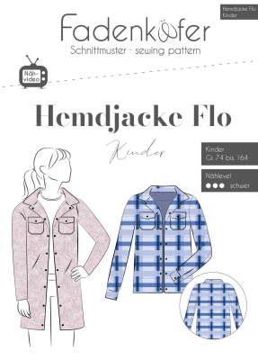 fadenkäfer Hemdjacke, Hemdbluse Flo für Kinder Schnittmuster Gr. 74-164