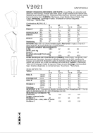 Sewing pattern Misses dress and pants Vogue 2021