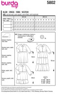 Sewing pattern Tiered dress with half button placket Burda 5802