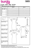 Sewing pattern Jersey dress with sleeve variations Burda 5805