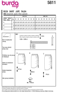 Schnittmuster ungewöhnlicher Damenrock mit seitlichem Zugband Burda 5811 Gr. 34-48