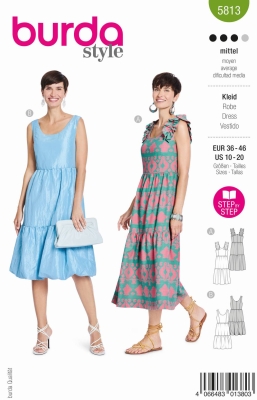 dress-sewing-pattern-for-women-burda-5813-sewing-instructions