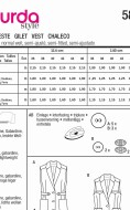Schnittmuster lange Damenweste mit aufgesetzten Taschen Burda 5827 Gr. 36-46