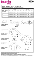 Sewing pattern Blouse jacket with raglan sleeves Burda 5830