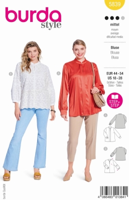 blouse-sewing-pattern-for-women-burda-5839-sewing-instructions