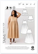 Schnittmuster legeres Damenkleid und Peplumtop named Taimi Gr. 32-56