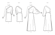 Sewing pattern Misses dress one shoulder bare Simplicity...